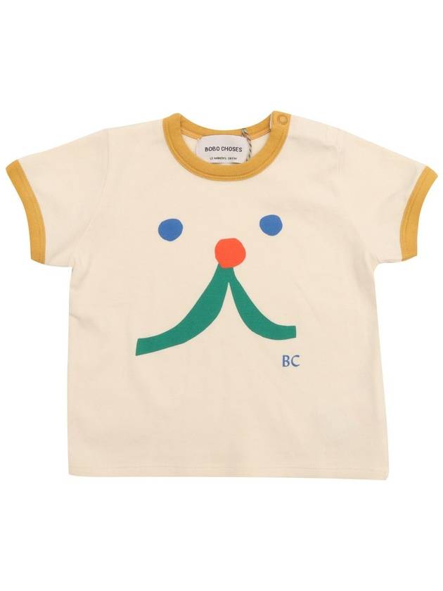 24FW BOBO CHOSES Baby Funny Face T shirt 224AB024101