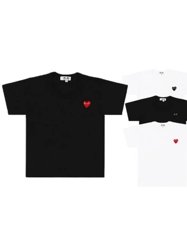 꼼데가르송 키즈 반팔티 블랙 레드 와펜 AZ T501 100