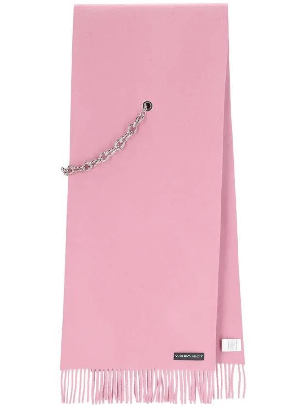 Y Project 체인 디테일 니트 프린지 스카프 SCARF15S25_PINKSILVER