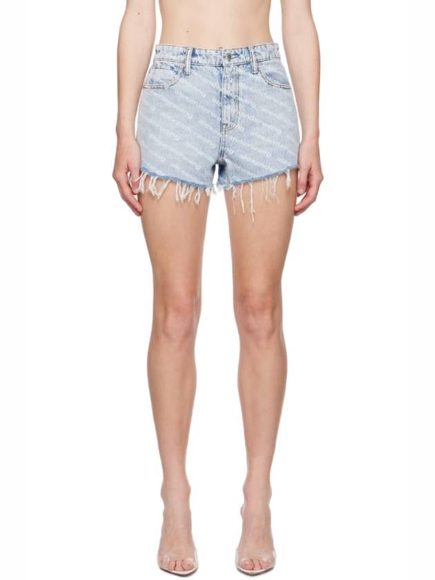 알렉산더왕 블루 바이트 로고 데님 쇼츠