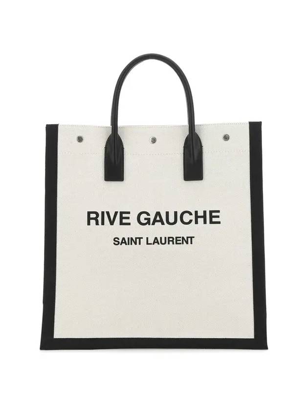생로랑 리브 고쉬 캔버스 토트 백 화이트 블랙