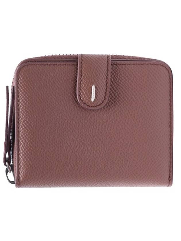 메종마르지엘라 스티치 지퍼 카드 지갑 다크 브라운