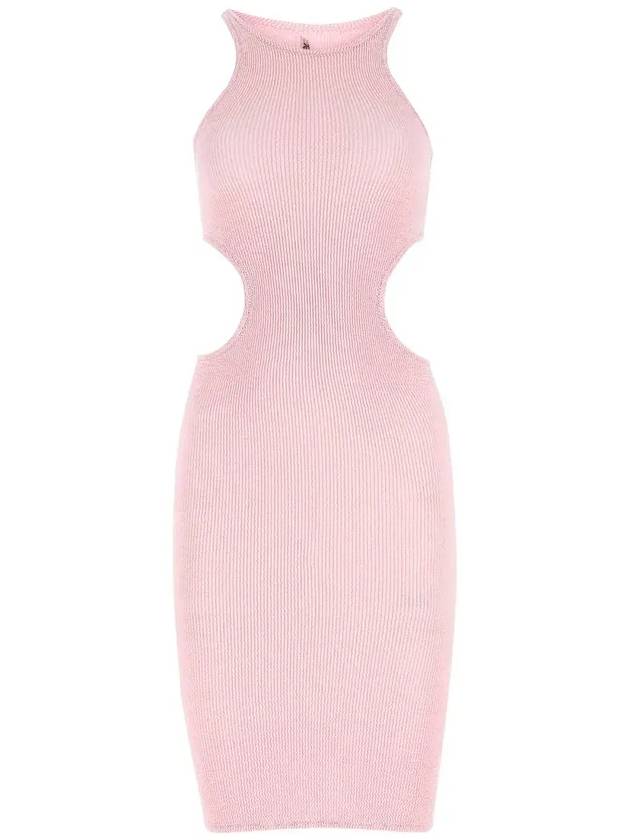 Reina Olga 홀터 넥아웃 골지 드레스 ELEDRESS_BABYPINK