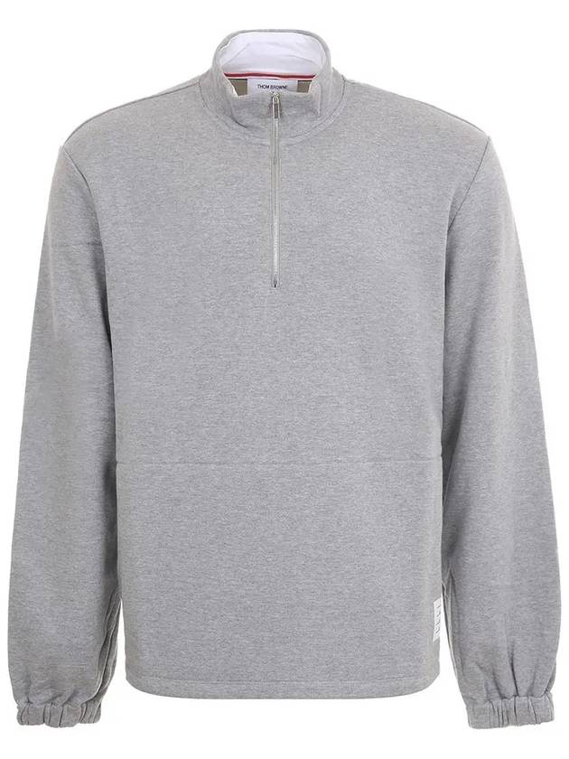 톰브라운 퍼넬넥 하프 집업 맨투맨 그레이