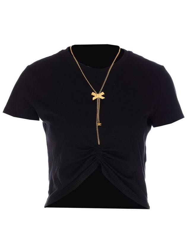 엘리자베타 프란키 보우 넥클리스 저지 티셔츠