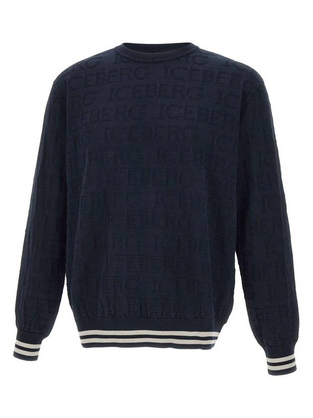 아이스버그 올오버 로고 크루넥 스웨터