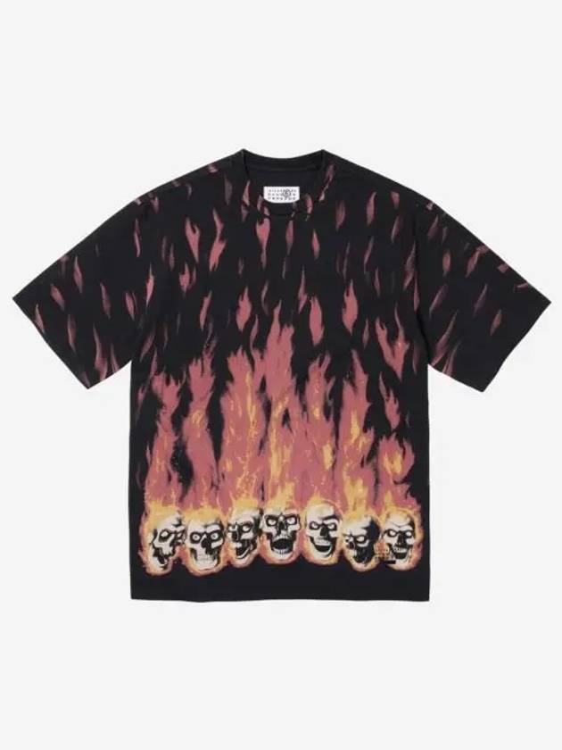 슈프림 x MM6 메종 마르지엘라 리퀴드 블루 오버사이즈 티셔츠 블랙 24SS Supreme x MM6 Maison Margiela Liquid Blue Oversized T Shirt Black 24SS