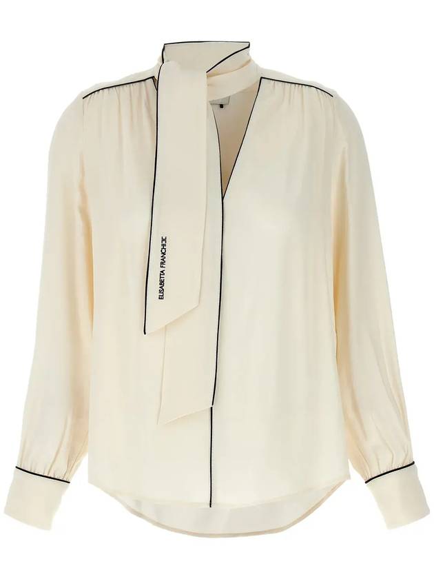 Elisabetta Franchi 타이넥 브이넥 셔츠 CA10451E2_E84