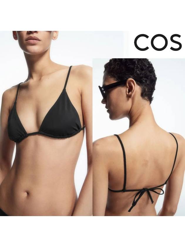 코스 수영복 트라이앵글 비키니 탑 스포츠 브라 블랙