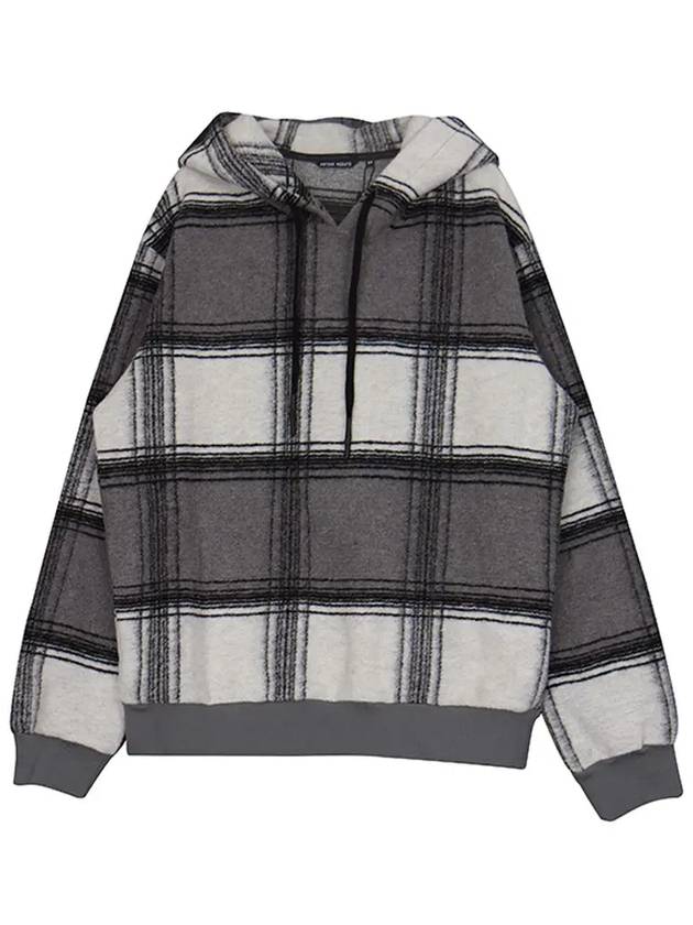 남성 울 혼방 체크 플리스 후드 긴팔티 ATEE112