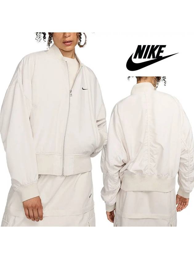나이키 바람막이 여성 에센셜 탑 봄버 재킷 아이보리