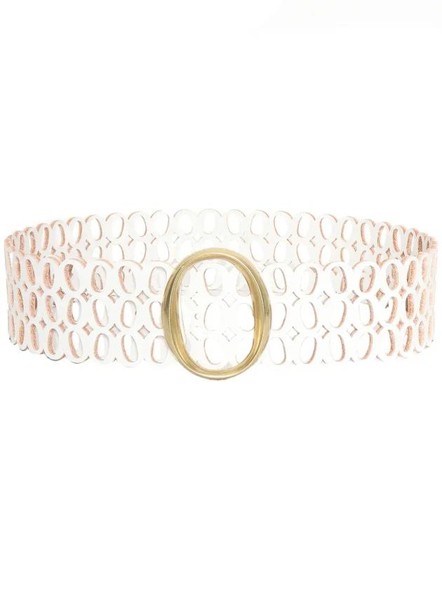 오르치아니 하이웨이스트 모노그램 팔라듐 버클 벨트 D10157ABUL_BIANCO