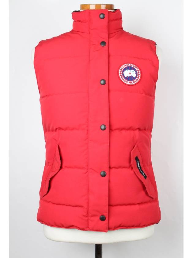 캐나다 구스 레드 패딩조끼 S