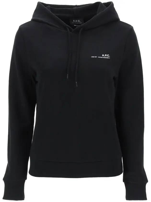 아페쎄 아이템 로고 프린트 후드탑 블랙