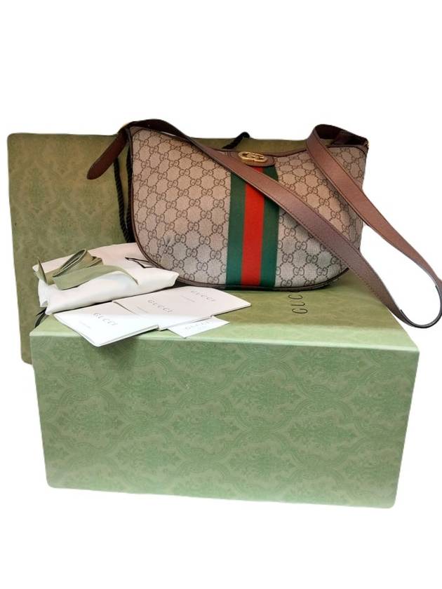 구찌 GUCCI 598125 오피디아 GG 로고 슈프림 하프문 스몰 숄더백 호보백