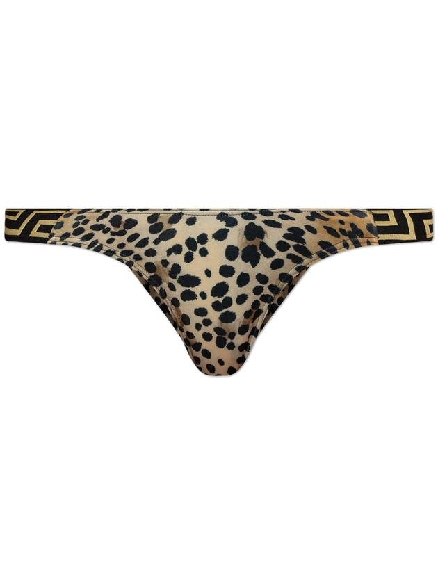 Versace Animal Print Bikini Bottom Women's Beige