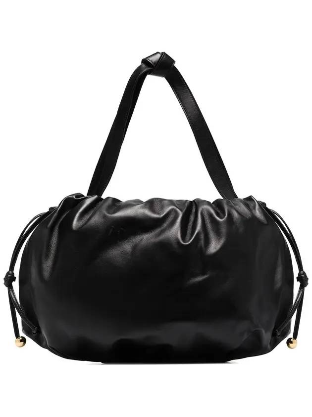 보테가베네타 벌브 미디엄 레더 숄더 백 블랙