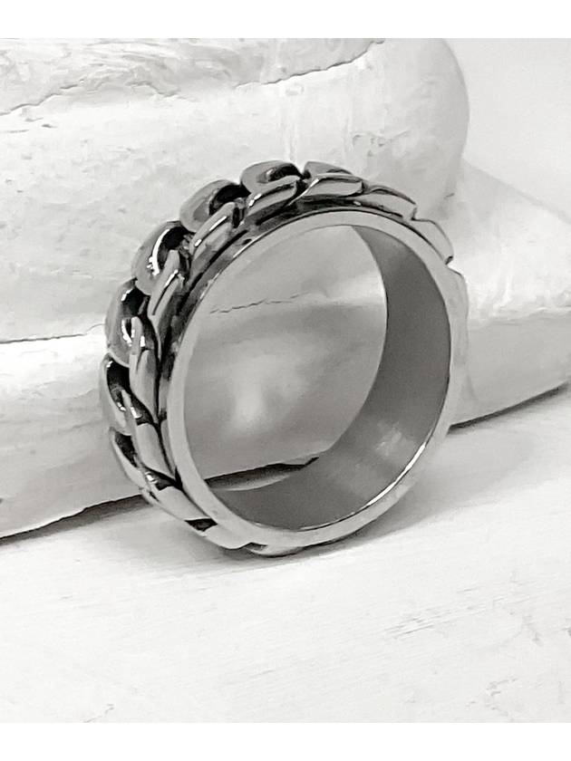 블레스드 뷸렛 체인 스핀 반지 실버