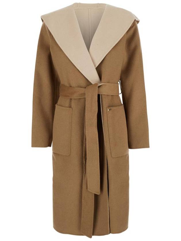 MICHAEL MICHAEL KORS HOODED WOOL WRAP COAT 77B6510M22277
