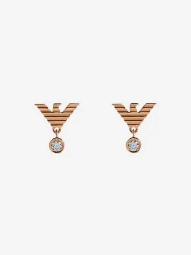 W 엠포리오 아르마니 스터드 이어링 스털링 실버 로즈 골드 W Emporio Armani Stud Earrings Sterling Silver Rose Gold
