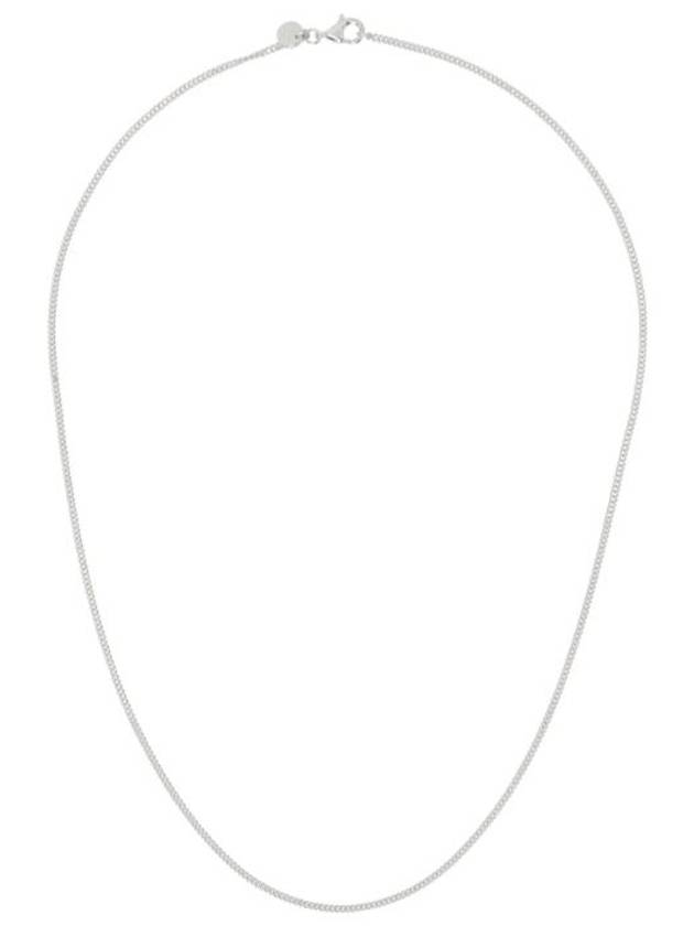 Silver Curb Chain Slim Necklace 241762M145032