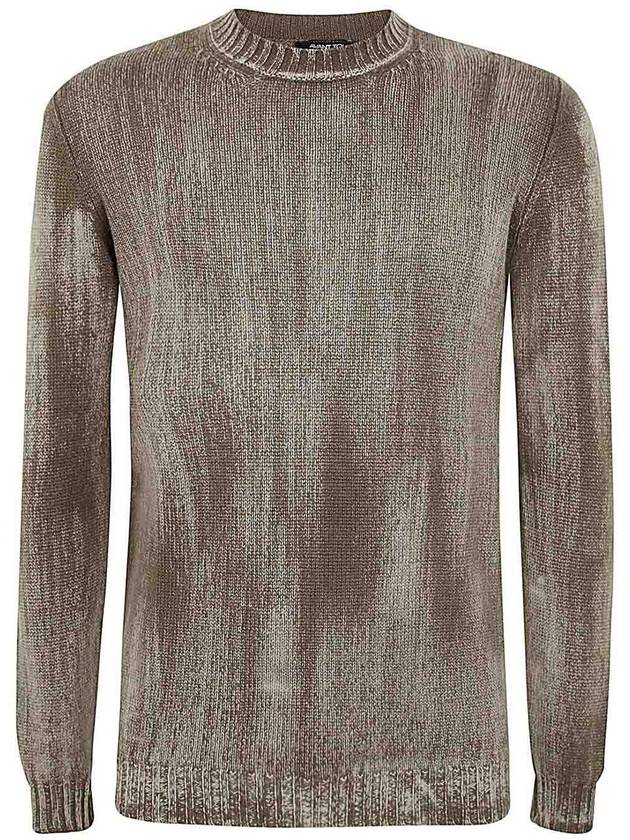 Avant Toi Tonal Effect Round Neck Off Gauge Pullover