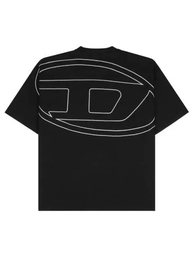 디젤 티셔츠 맥시 오발 D 자수 블랙 Diesel T Shirt with Maxi Oval D Embroidery Black