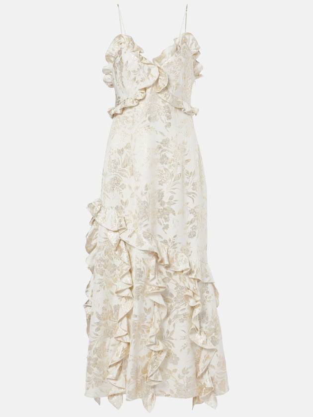 NB04 MARKARIAN 여성 원피스 Calandra ruffled floral jacquard midi dress