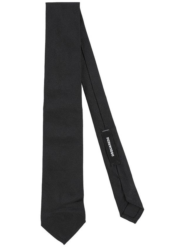 dsquared2 black seta silk necktie