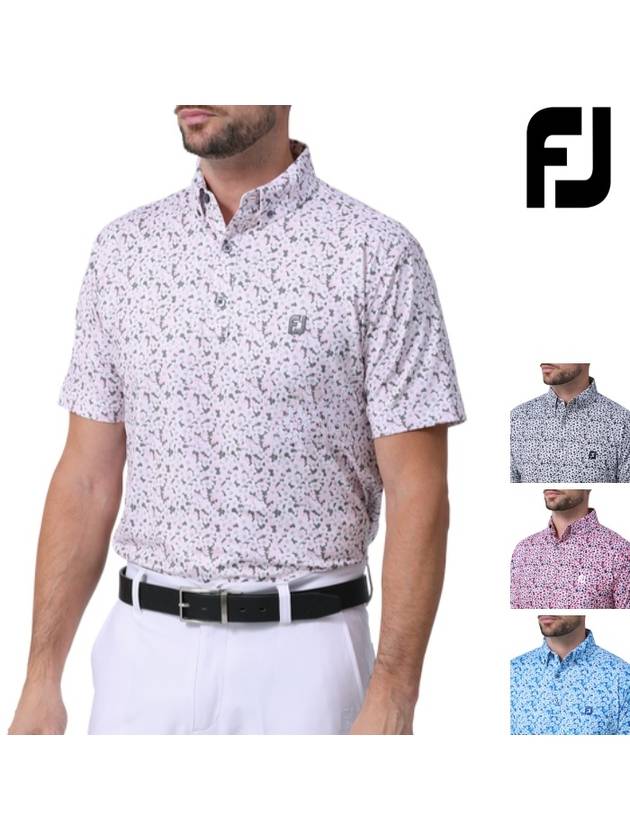 24SS 풋조이 남자골프티 남자골프반팔 프린팅 카라티