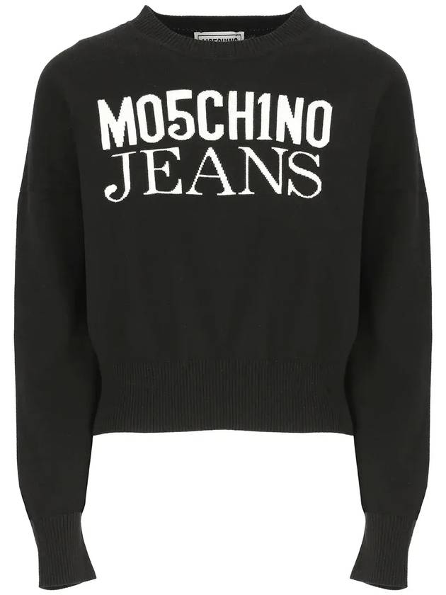 Moschino 로고 인타르시아 니트 크루넥 스웨터 A09193208_3555