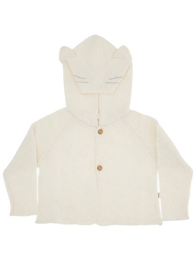 TEDDY & MINOU Wool-blend hooded cardigan