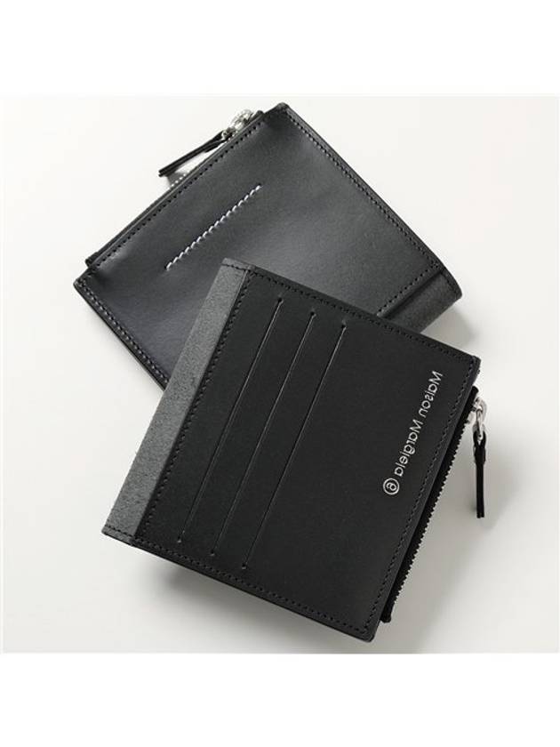 MM6 마르지엘라 블랙 레더 지갑 S63UI0056P4397