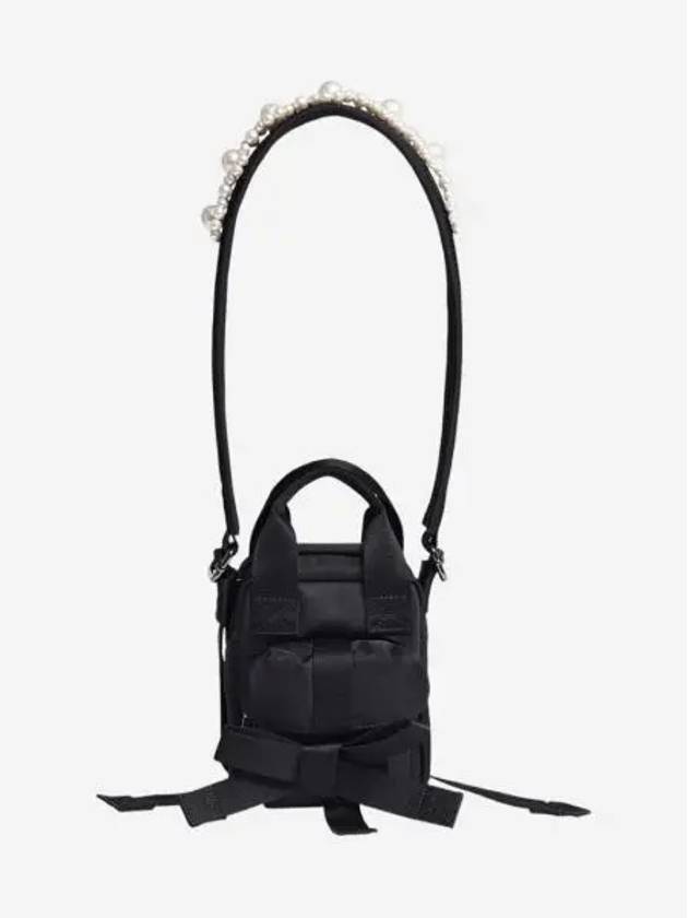 시몬 로샤 비디드 미니 클래식 보우 크로스바디백 블랙 펄 Simone Rocha Beaded Mini Classic Bow Crossbody Bag Black Pearl