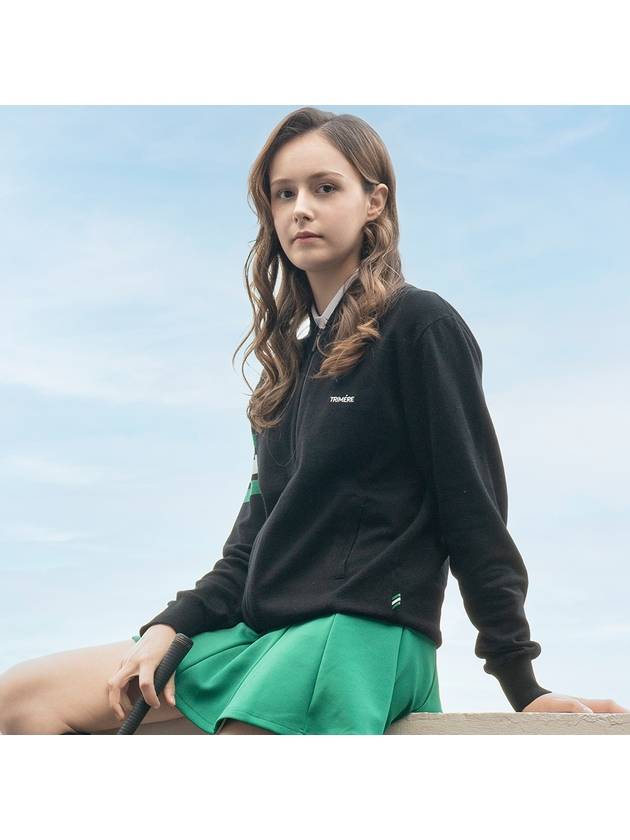 트리메르 시그니처 라인 캐시미어 니트 집업 UNISEX BLACK TMFCN60409