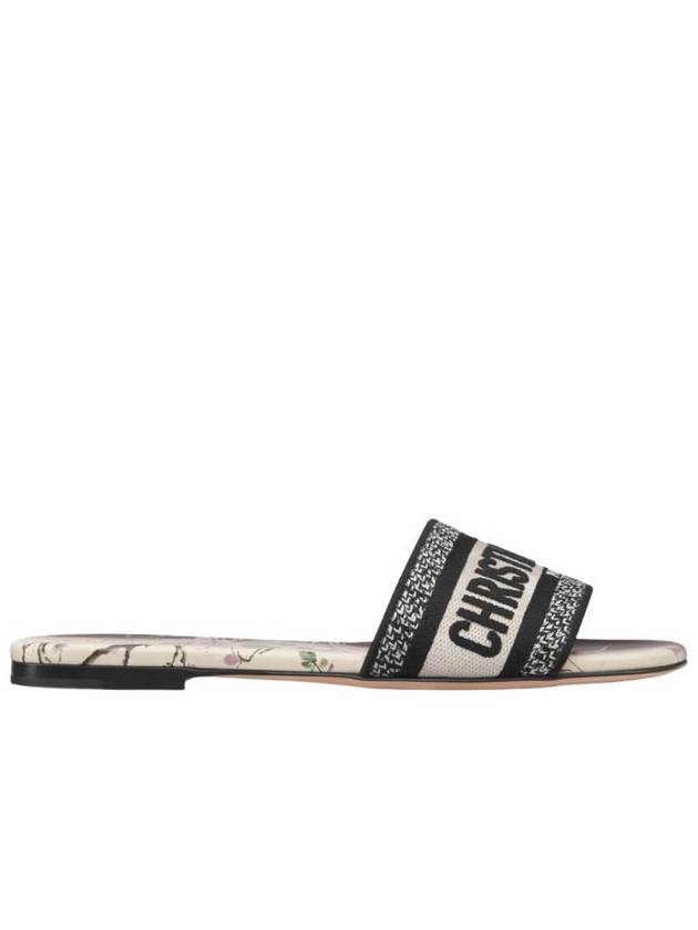 디올 디웨이 슬라이드 자수 코튼 앤 디올 피브완 모티프 화이트 퍼플 KCO384PED S83W