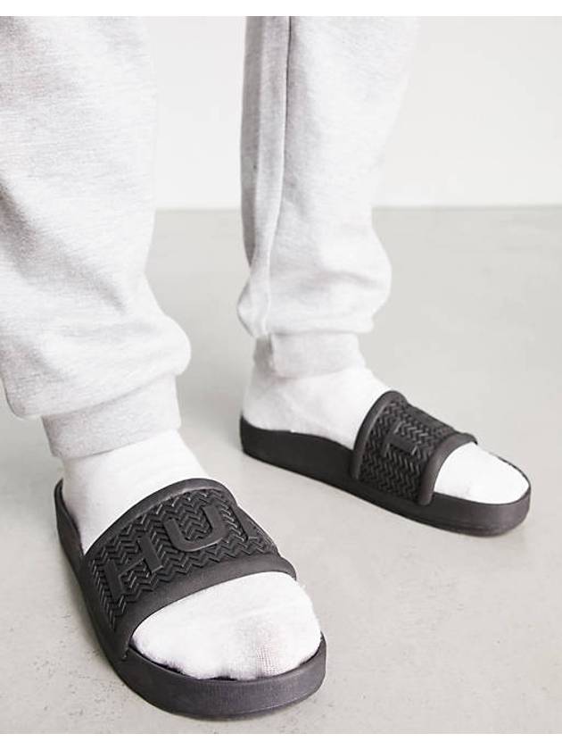 헌터 블룸 조류 폼 헌터 슬라이더 블랙 색상 Hunter bloom algae foam hunter sliders in black