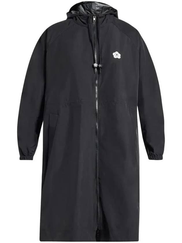 겐조 로고 아플리케 후드 파카 자켓 블랙