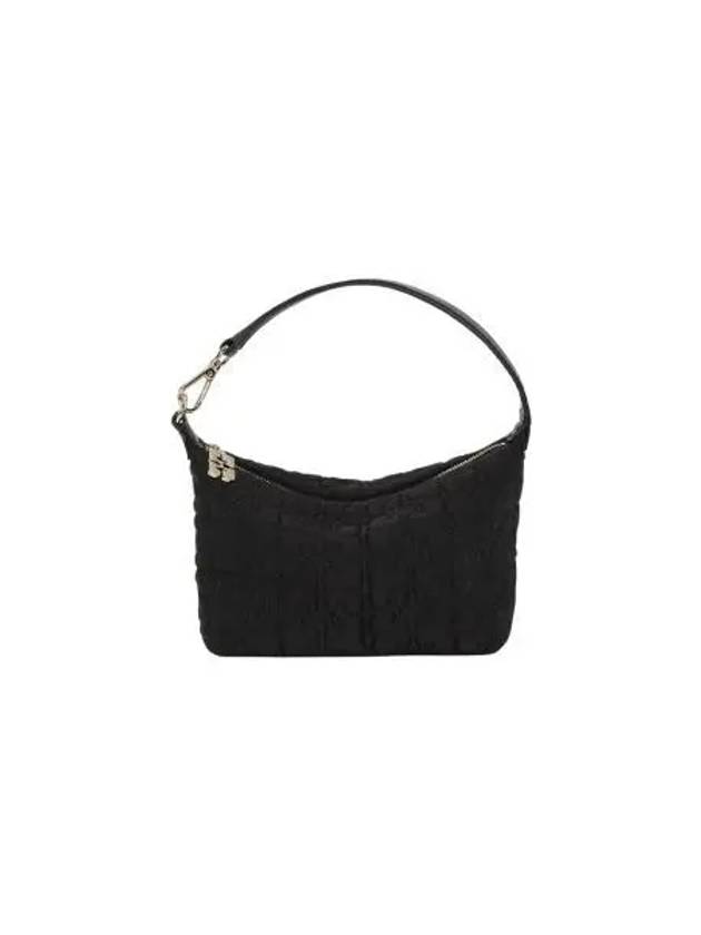 가니 스몰 버터플라이 파우치 새틴 토트백 블랙 Ganni Small Butterfly Pouch Satin Bag Black