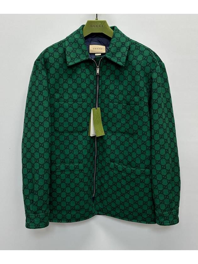 구찌 GG 울 플란넬 패디드 오버셔츠 48