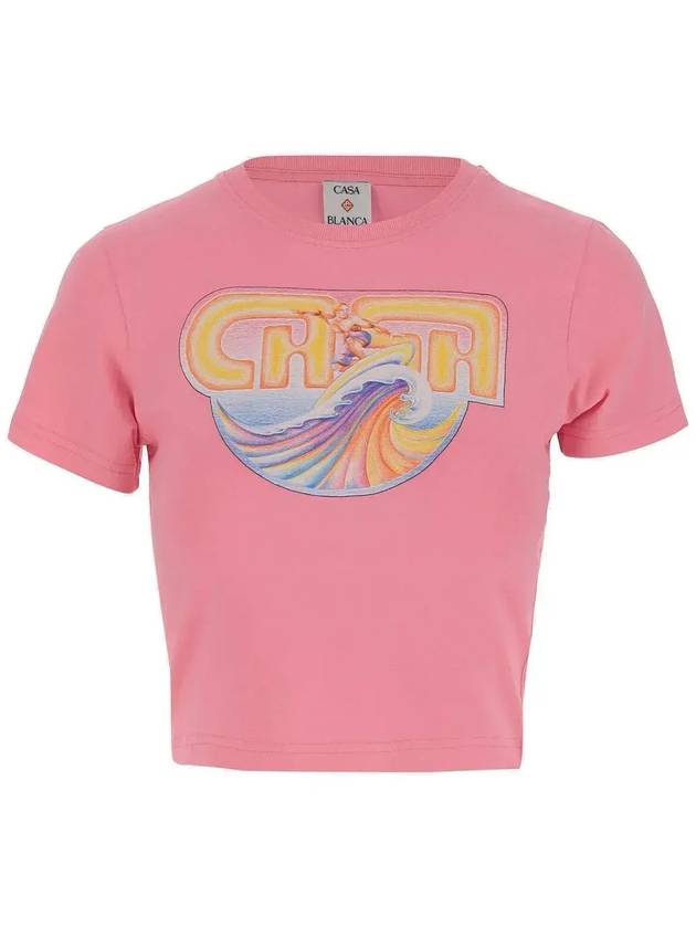 카사블랑카 카사 서프 크롭 티셔츠 WS25JTS009CASAS_05URF