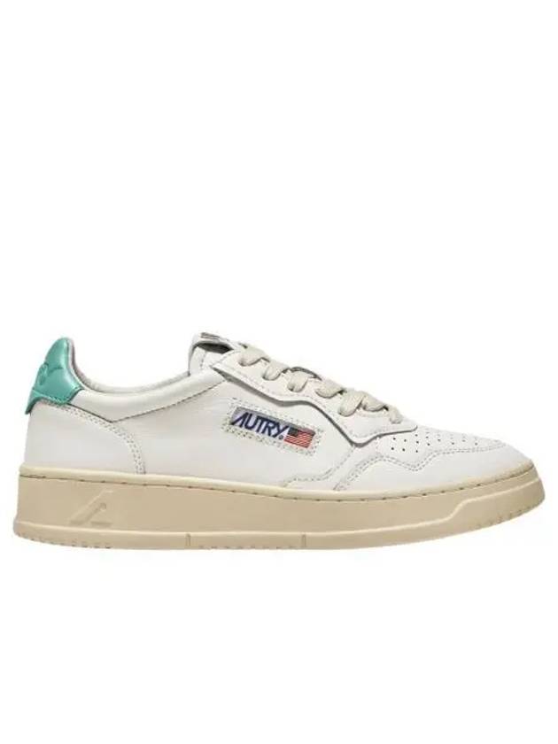 W 오트리 메달리스트 로우 레더 스니커즈 화이트 터콰이즈 W Autry Medalist Low Leather Sneakers White Turquoise