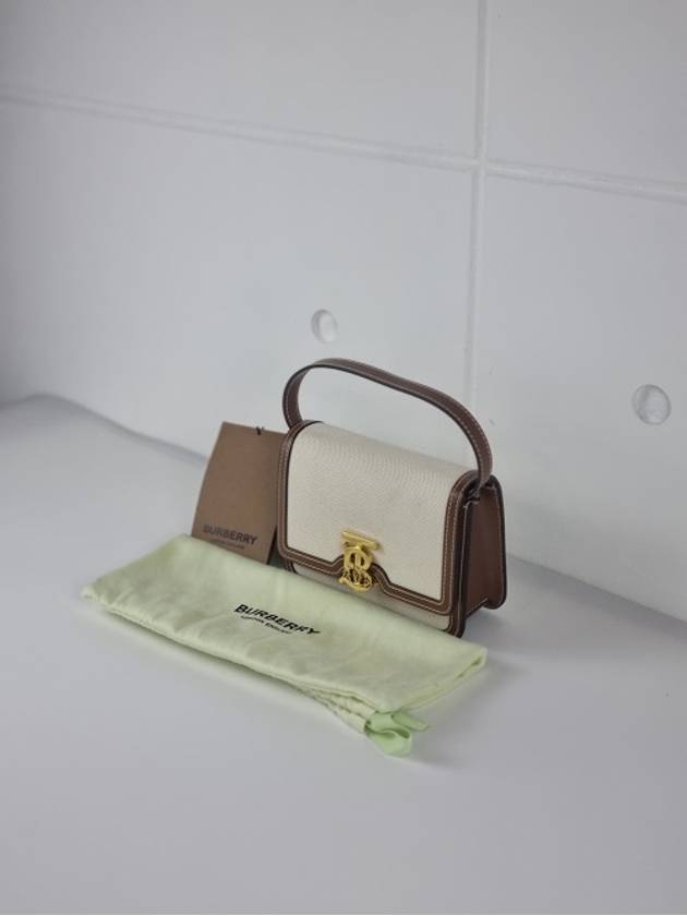 디렉스 버버리 투톤 TB로고 캔버스 크로스백 미니 숄더백