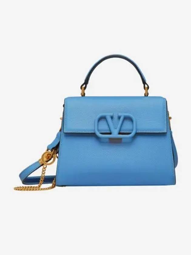 발렌티노 스몰 브이슬링 그레이니 카프스킨 핸드백 데님 Valentino Small Vsling Grainy Calfskin Handbag Denim