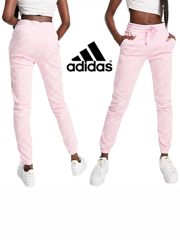 아디다스 조거팬츠 로고 리피트 여성 바지 핑크 아디다스추리닝바지 트레이닝복 헬스복 운동복