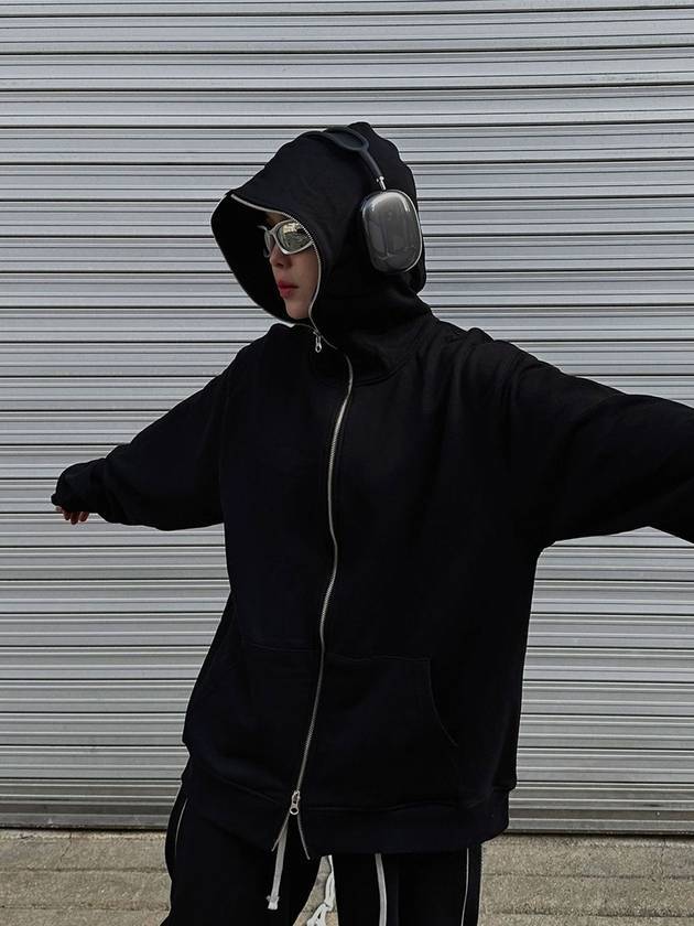 클라코 페이스 후드집업 블랙