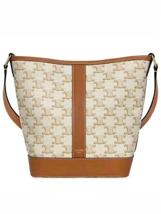 셀린느 트리옹프 스몰 캔버스 버킷 백 화이트