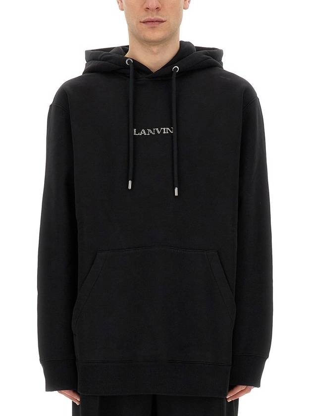 Lanvin 로고 자수 드로스트링 후디
