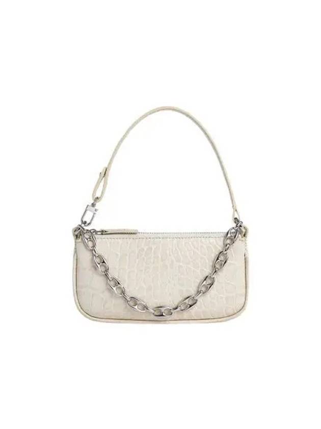바이파 크로코 엠보스드 레더 미니 레이첼 크림 By Far Croco Embossed Leather Mini Rachel Cream