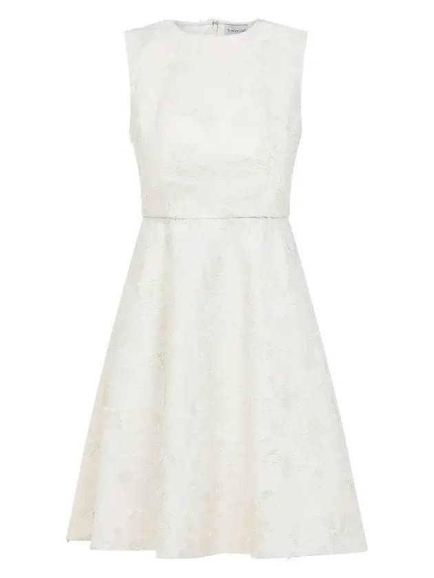 몽클레르 플로럴 가바딘 슬리브리스 드레스 K10932D00015598GD_033NATURAL